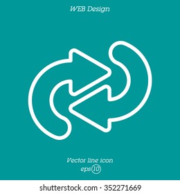 Web line icon. Circular arrows