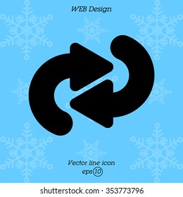 Web line icon. Circular arrows