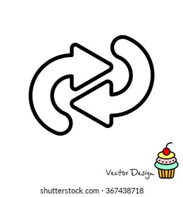 Web line icon. Circular arrows