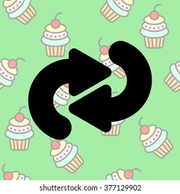 Web line icon. Circular arrows