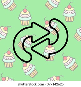 Web line icon. Circular arrows
