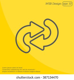 Web line icon. Circular arrows