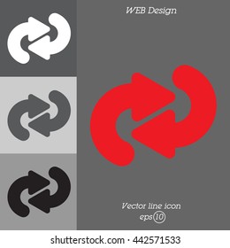 Web line icon. Circular arrows