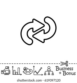 Web line icon. Circular arrows