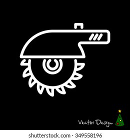 Web line icon. Circular saw