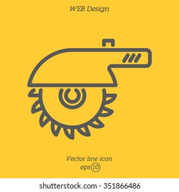 Web line icon. Circular saw