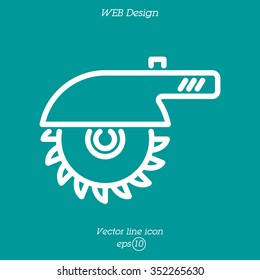 Web line icon. Circular saw