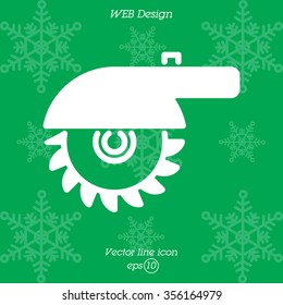 Web line icon. Circular saw