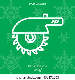 Web line icon. Circular saw