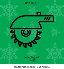 Web line icon. Circular saw