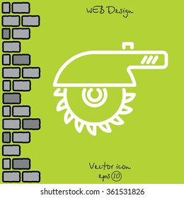 Web line icon. Circular saw