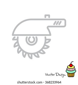 Web line icon. Circular saw
