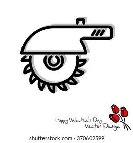 Web line icon. Circular saw