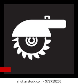 Web line icon. Circular saw