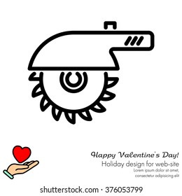Web line icon. Circular saw