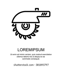 Web line icon. Circular saw