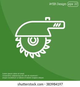 Web line icon. Circular saw