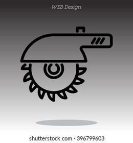 Web line icon. Circular saw
