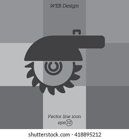 Web line icon. Circular saw