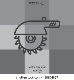 Web line icon. Circular saw