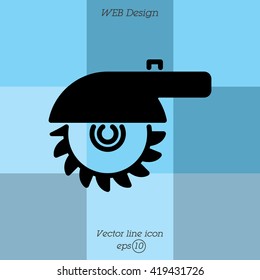 Web line icon. Circular saw