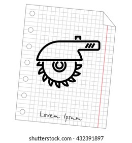Web line icon. Circular saw