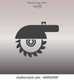 Web line icon. Circular saw