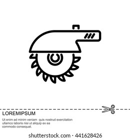 Web line icon. Circular saw