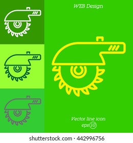 Web line icon. Circular saw