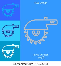 Web line icon. Circular saw