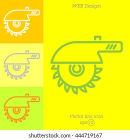 Web line icon. Circular saw