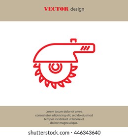 Web line icon. Circular saw