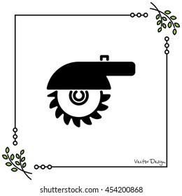 Web line icon. Circular saw