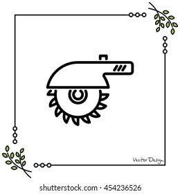 Web line icon. Circular saw
