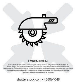 Web line icon. Circular saw