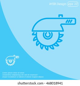 Web line icon. Circular saw