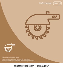Web line icon. Circular saw