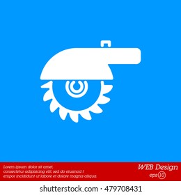 Web line icon. Circular saw