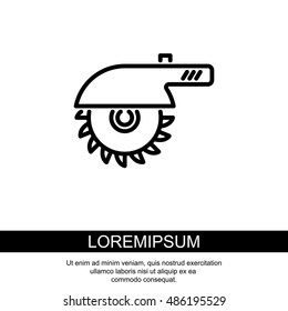 Web line icon. Circular saw