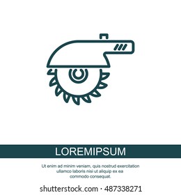 Web line icon. Circular saw