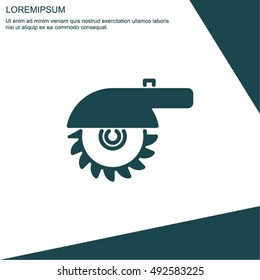 Web line icon. Circular saw