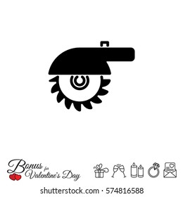 Web line icon. Circular saw