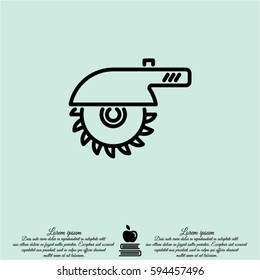 Web line icon. Circular saw