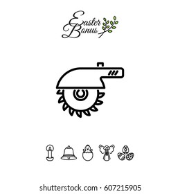 Web line icon. Circular saw