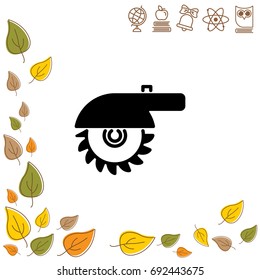 Web line icon. Circular saw