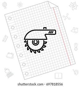Web line icon. Circular saw