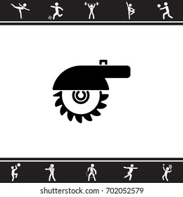 Web line icon. Circular saw