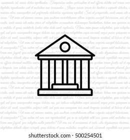 Web line icon. Classical building with columns (University icon, bank icon)