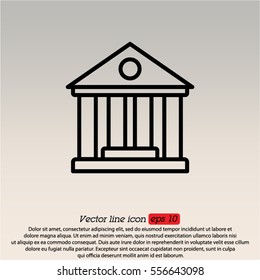 Symbol der Web-Linie. Klassisches Gebäude mit Säulen (Universitätssymbol, Banksymbol)