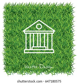 Web line icon. Classical building with columns (University icon, bank icon)